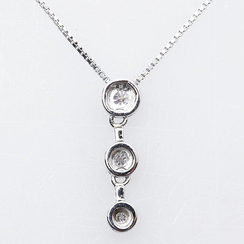 Platinum Diamond Drop Necklace