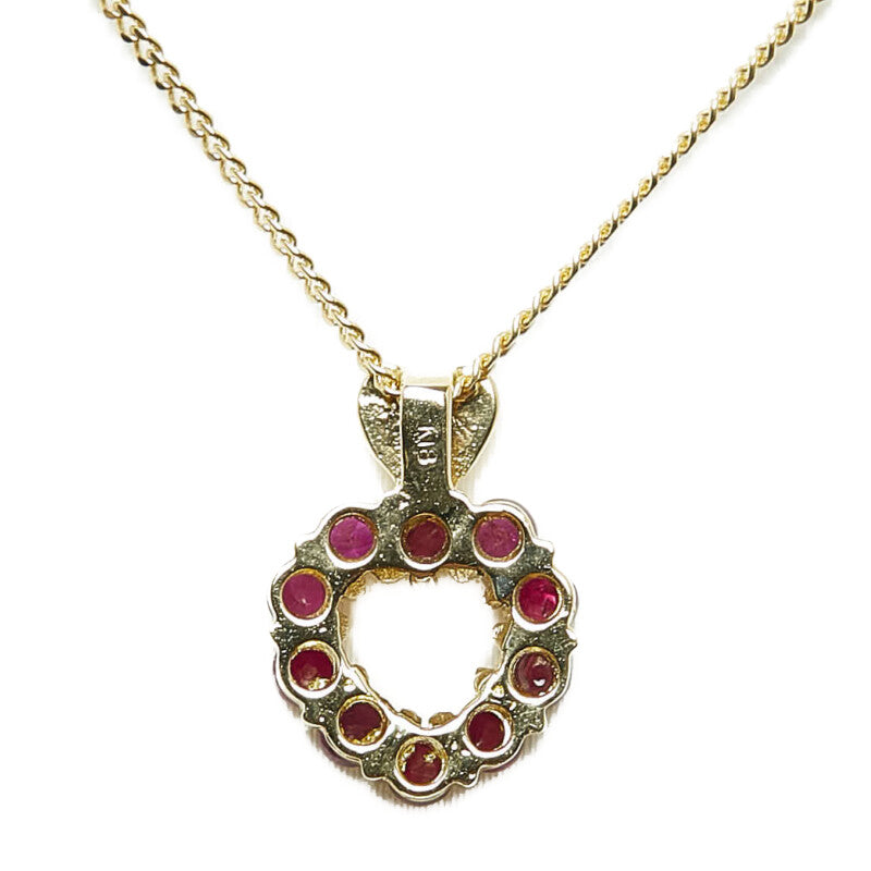 18k Gold Ruby Heart Pendant Necklace