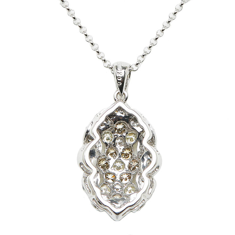 18k White and Gold Diamond Pendant Necklace