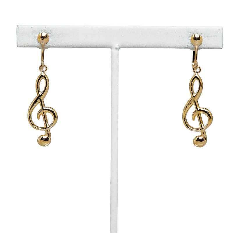 K18YG Yellow Gold Music Note Earrings for Ladies [Used]
