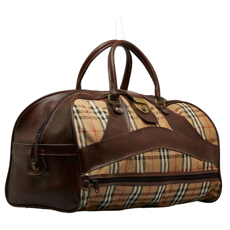 Haymarket Check Canvas & Leather Travel Bag