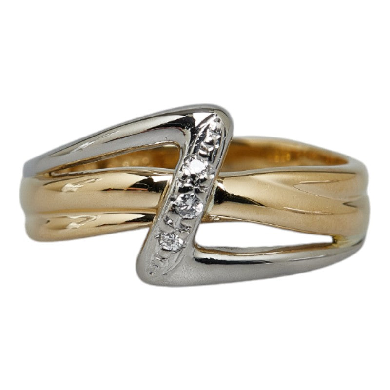 Women's Ring with 0.03ct Diamond set in Pt900 Platinum & K18YG Yellow Gold, Size 10.5 (Used)