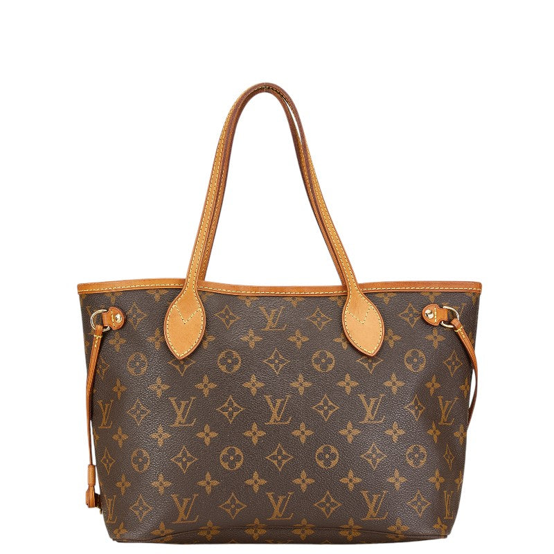 Louis Vuitton Neverfull PM Tote Bag Brown PVC Leather