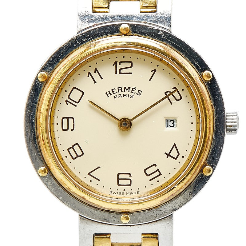 Hermes Clipper Quartz Watch Stainless Steel