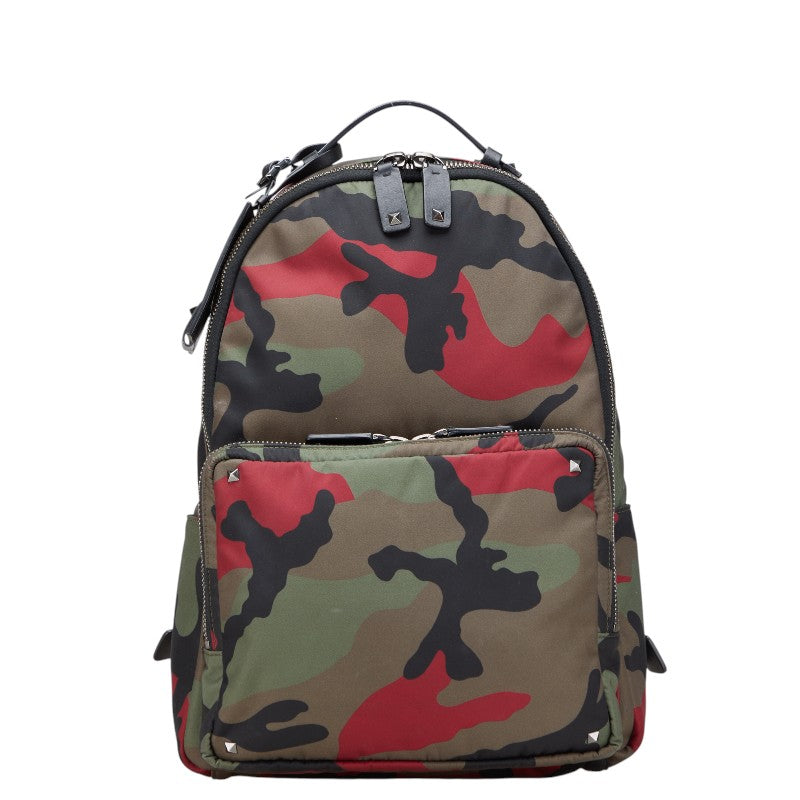 Valentino Camouflage Nylon Leather Backpack