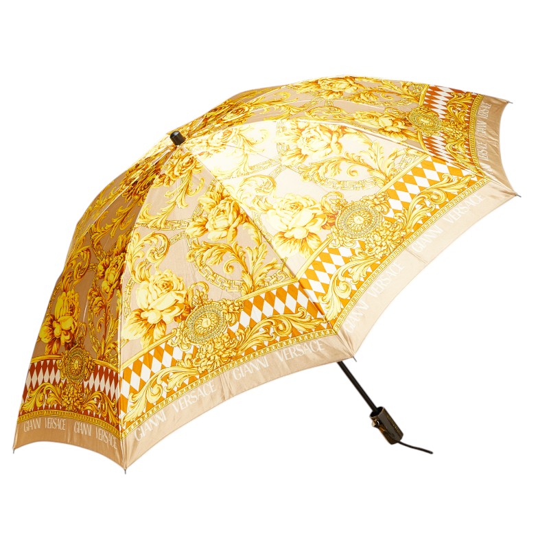 Versace Flower Motif Folding Umbrella Polyester Umbrella