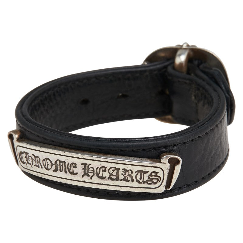Chrome Hearts Scroll Label Leather Bracelet
