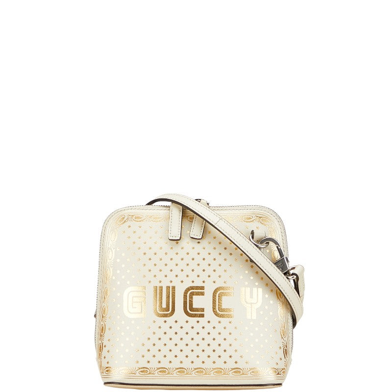 Gucci GUCCY Print Leather Shoulder Bag