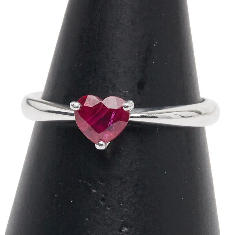 Au750 White Gold Heart Ruby Ring