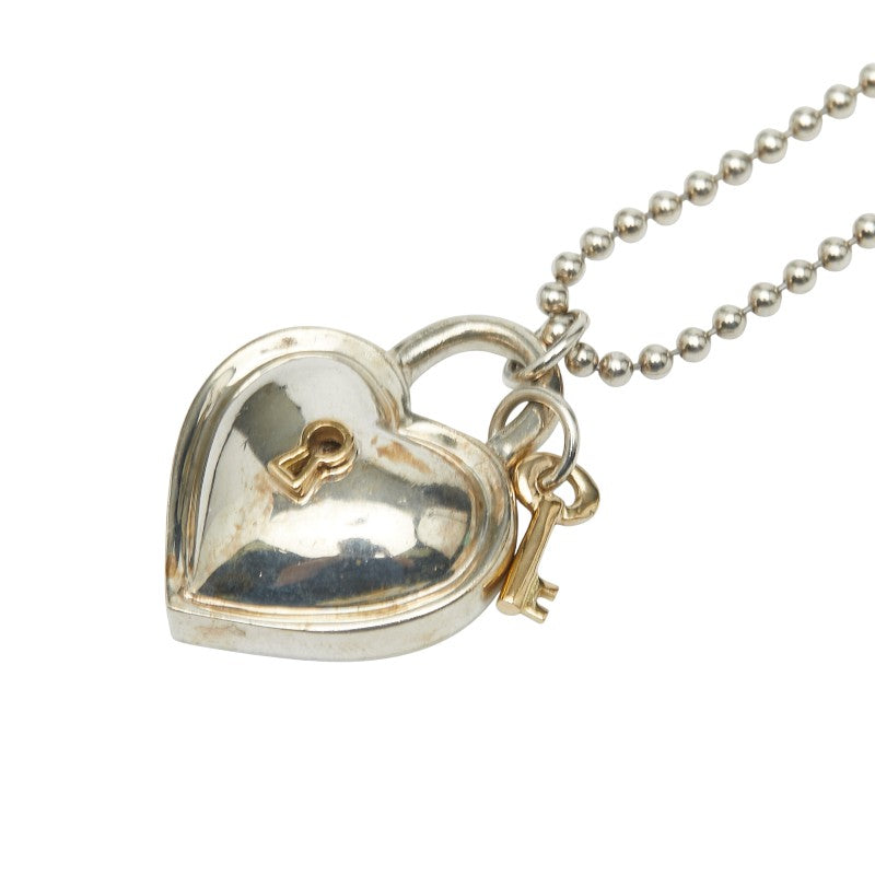 Tiffany Heart Lock SV925 K18YG Necklace