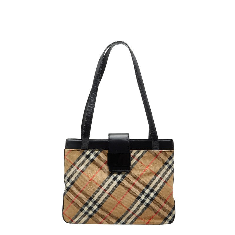 Burberry Nova Check Shadow Horse Canvas Leather 2way Bag