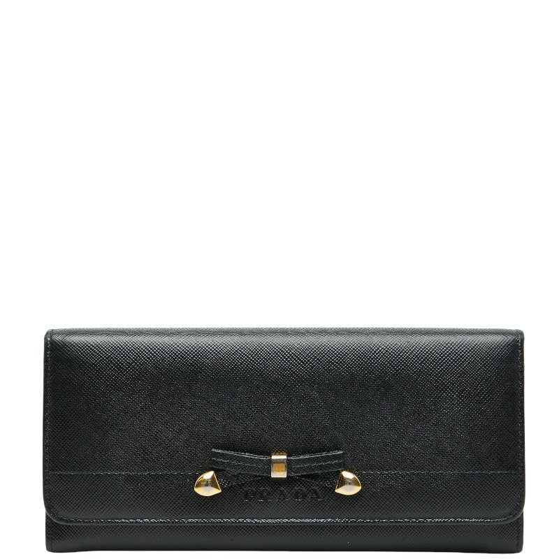 Prada 1M1132 Saffiano Ribbon Patent Leather Long Wallet