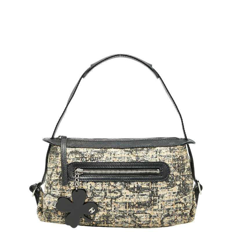 Chanel Icon Print Clover Tweed Leather Shoulder Bag