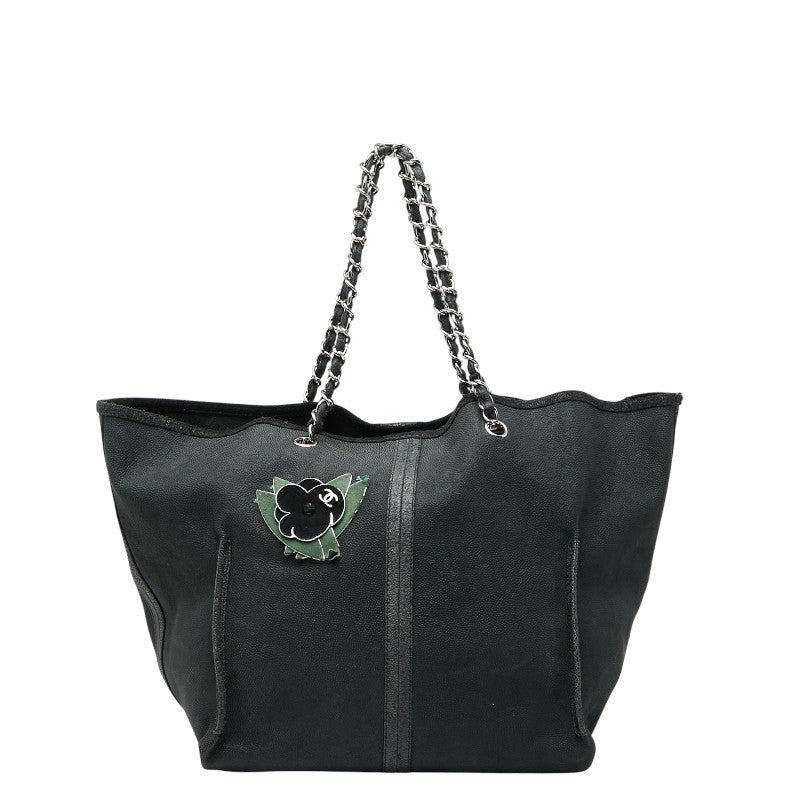 Chanel Camellia Caviar Skin Chain Tote Bag