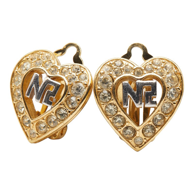 Nina Ricci Heart Rhinestone Earrings