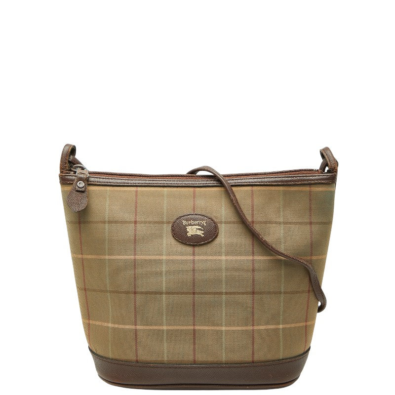 Burberry Check Canvas Leather Shoulder Bag