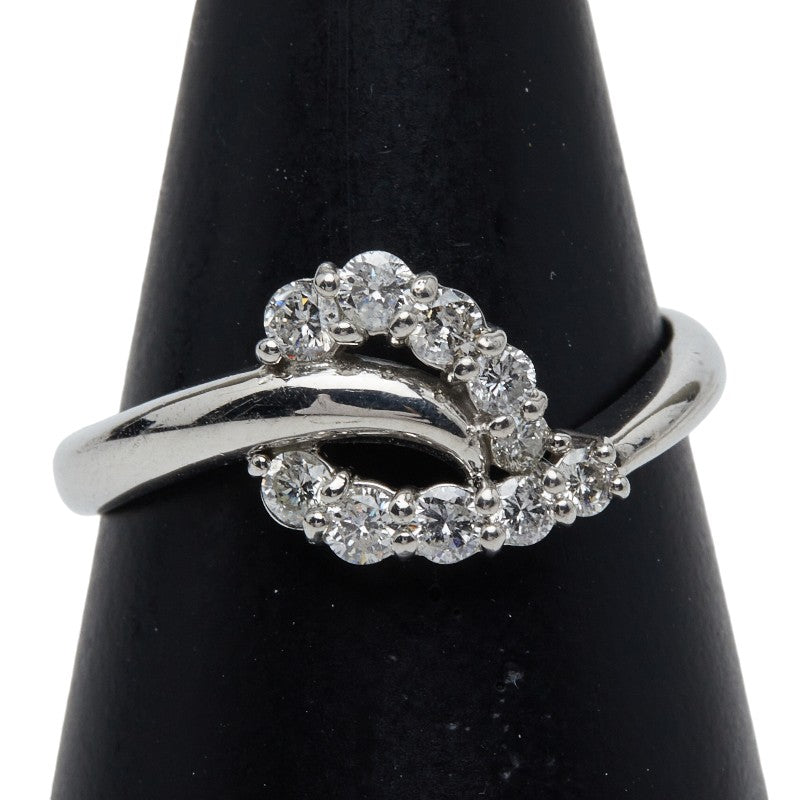 Pt900 Platinum Heart Diamond Ring