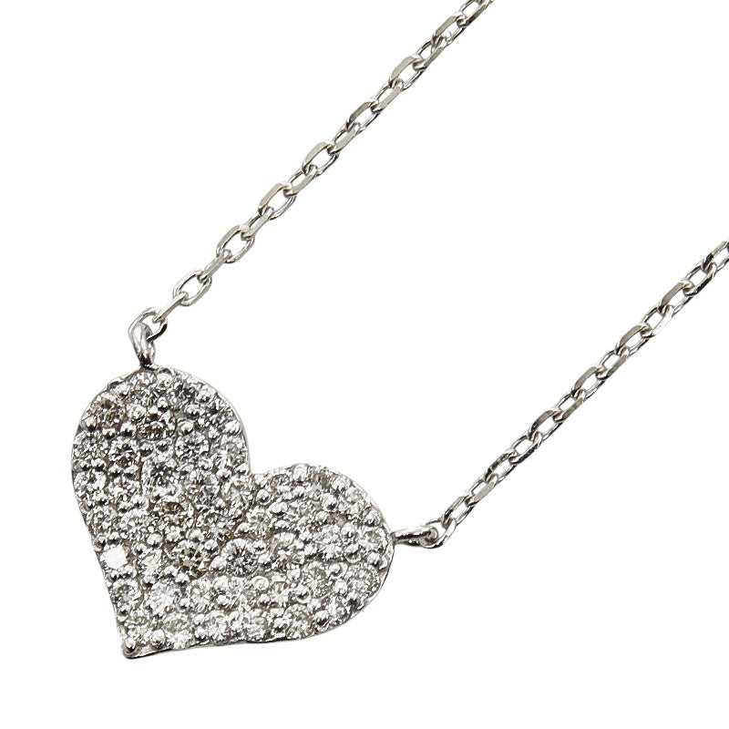 Au750 White Gold Diamond Heart Necklace