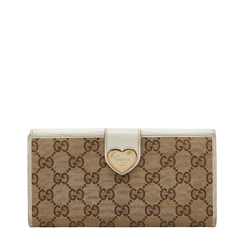 Gucci GG Canvas Heart Canvas Leather Wallet
