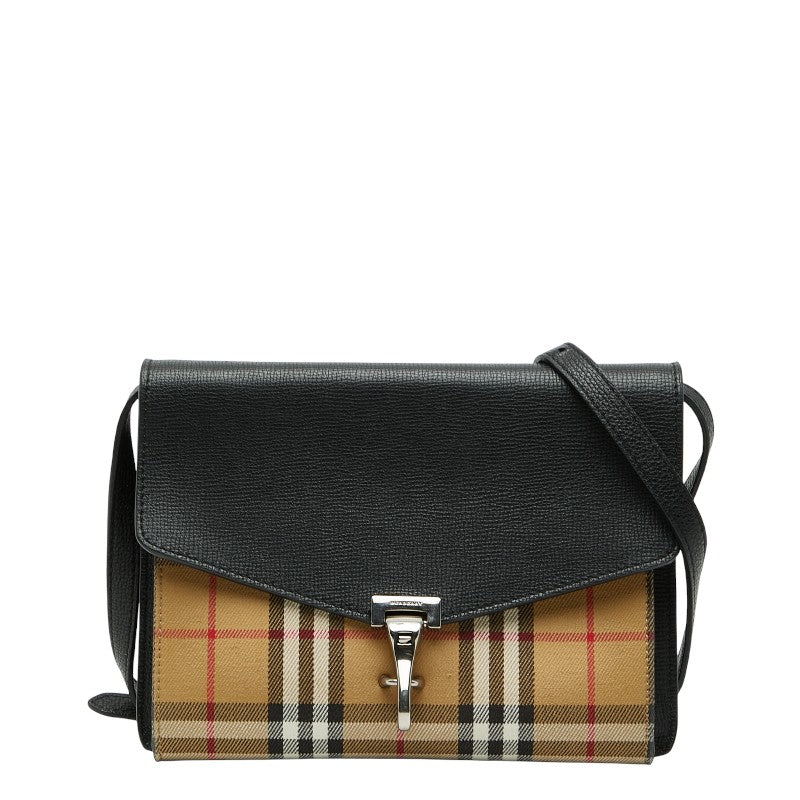 Burberry Nova Check Canvas Leather Shoulder Bag