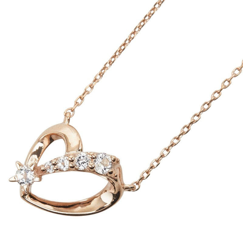 STAR JEWELRY K10PG Pink Gold Topaz Heart Pendant Necklace