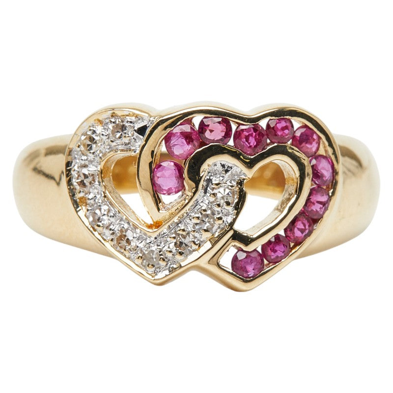 Au750 Ruby Diamond Heart Ring