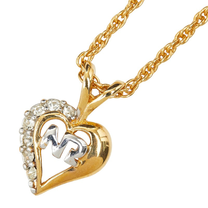 Nina Ricci Logo Heart Rhinestone Necklace