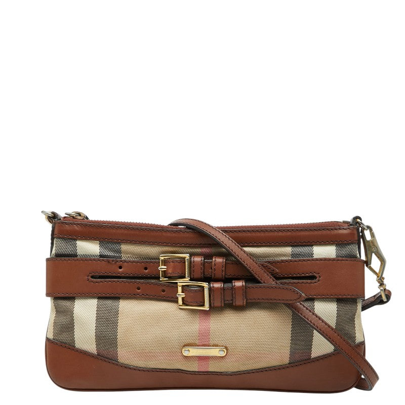 Burberry Leather Canvas Shoulder Bag