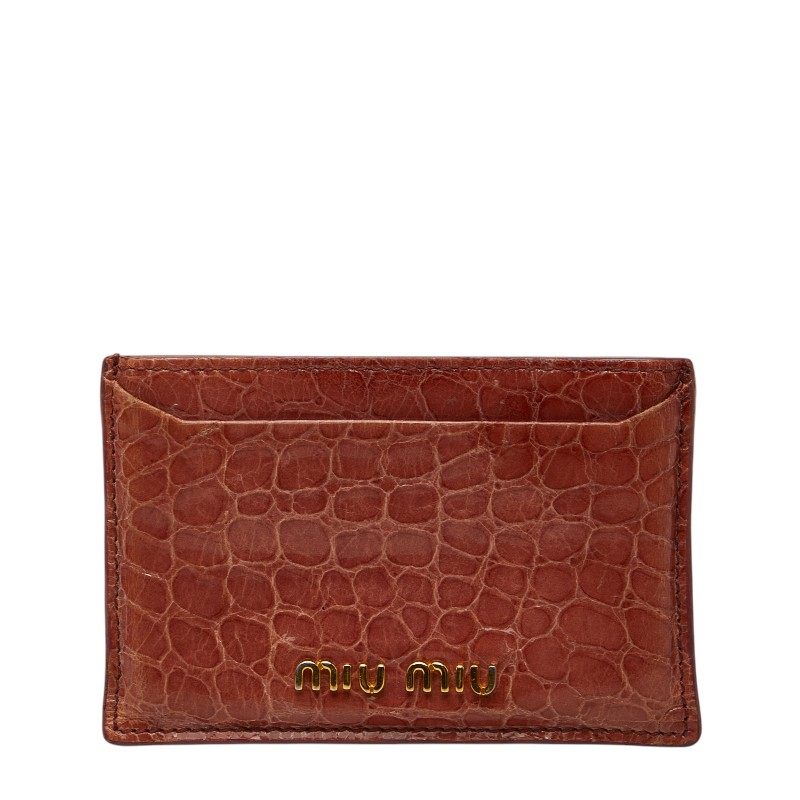 MIUMIU Croco Embossed Leather Card Case