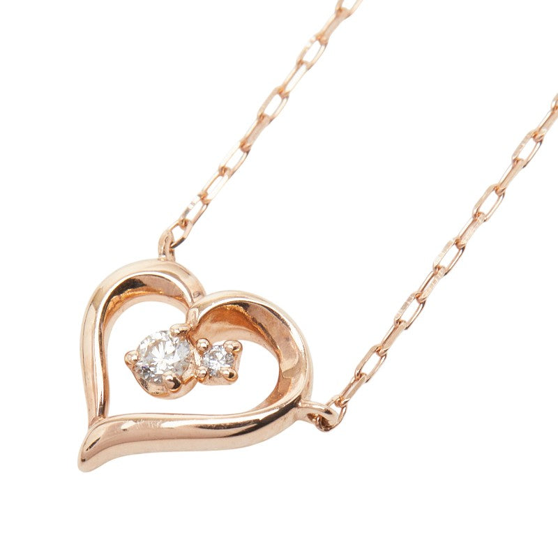 4℃ K10PG Diamond Heart Necklace