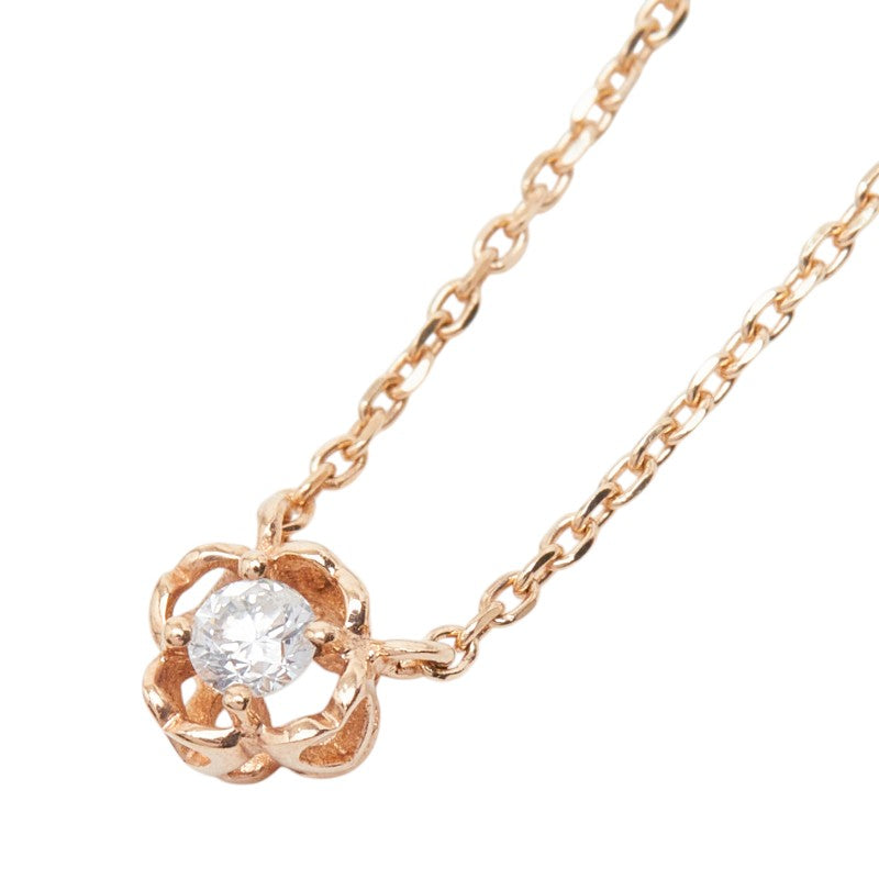 4℃ K10PG Clover Heart Diamond Necklace