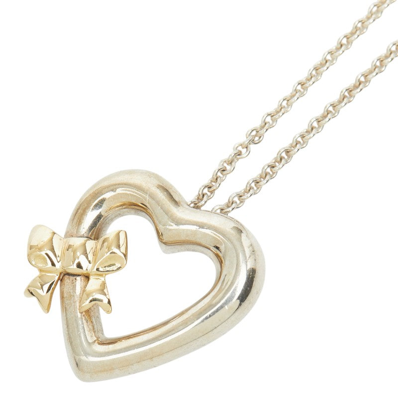 Tiffany&Co. Heart Ribbon Au750 Silver Necklace