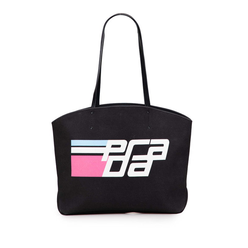 Prada Canvas Leather Tote Bag