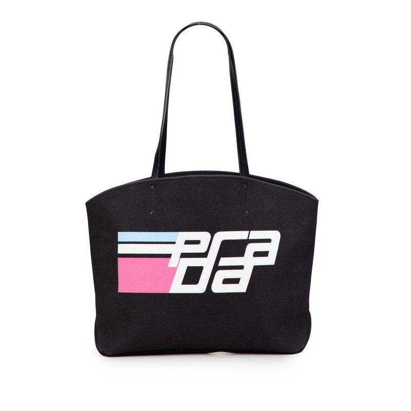 Prada Canvas Leather Tote Bag