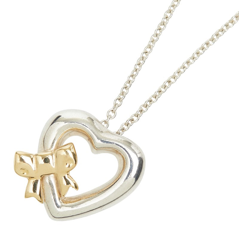 Tiffany&Co. Heart Ribbon SV925 Au750 Necklace