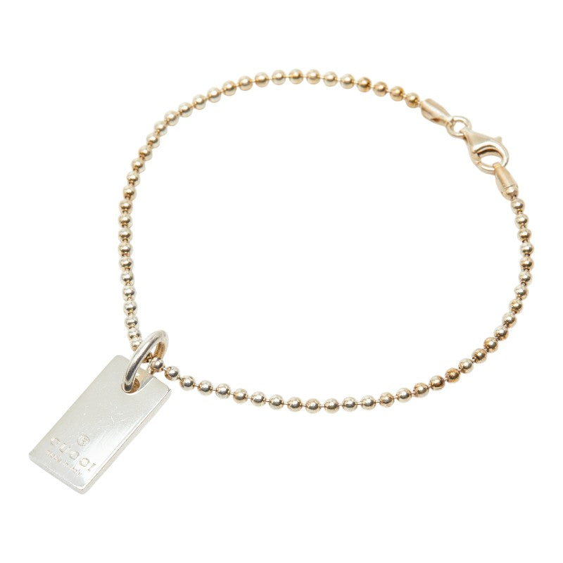 Gucci Logo Plate Silver Bracelet