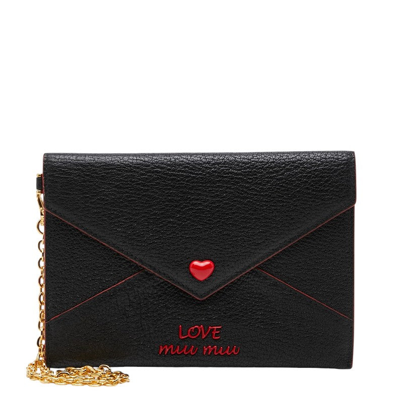 Miu Miu Madras Love Leather Chain Wallet