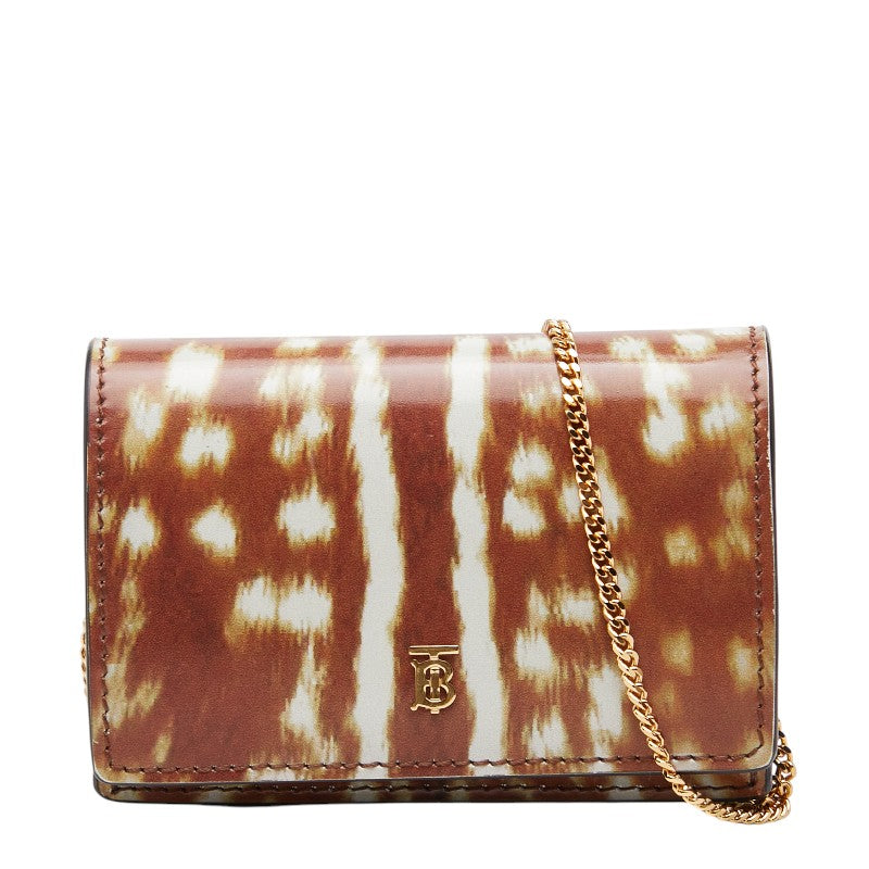 Burberry Deer Print Leather Chain Wallet
