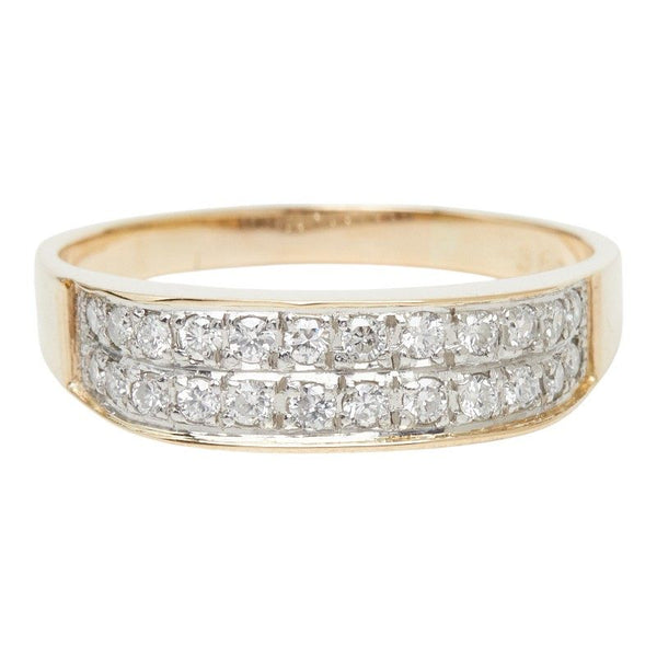 Au750 Gold Pt900 Platinum Diamond Ring