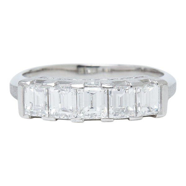 Pt900 Platinum Diamond Band Ring