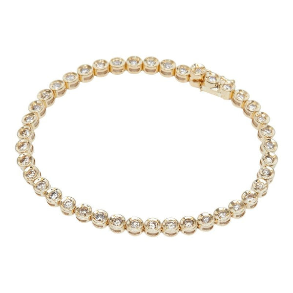 Au750 Yellow Gold Diamond Tennis Bracelet