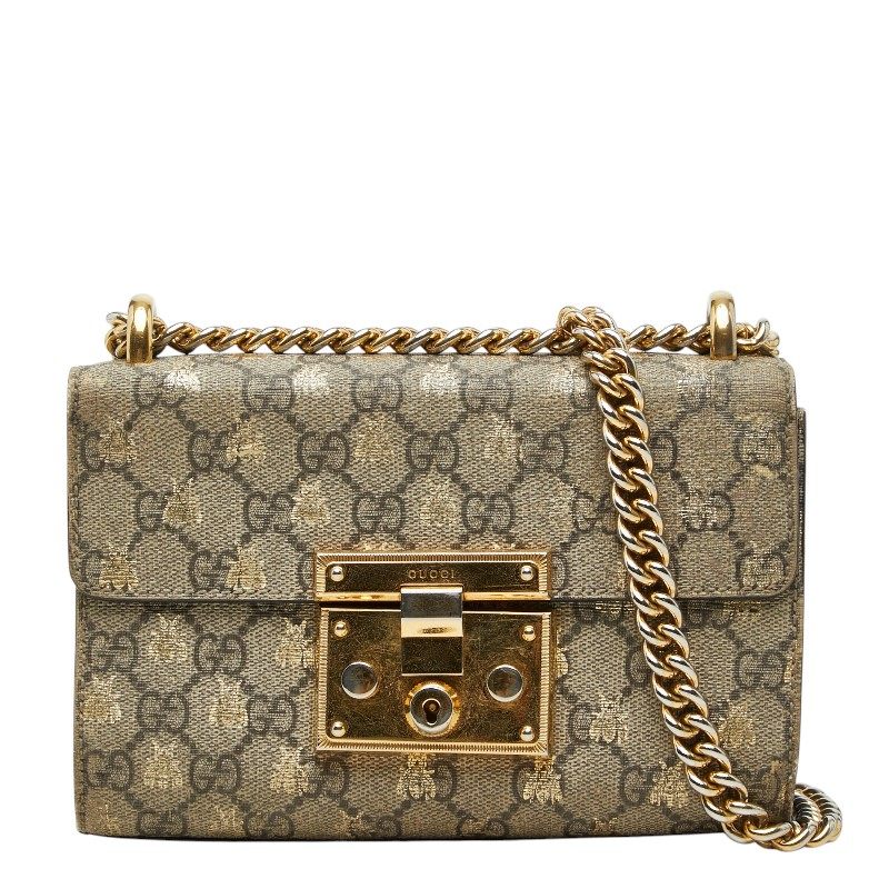 Gucci GG Supreme Padlock Chain Shoulder Bag