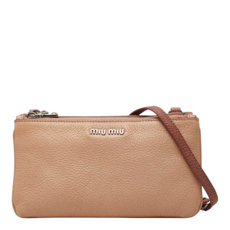 Miu Miu Leather Metal Chain Shoulder Bag