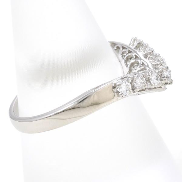 Ladies' Platinum PT900 Ring featuring 0.27 ct Diamond, Size 15, Approx. Weight 5.3g