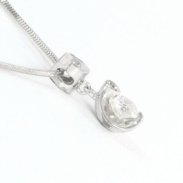 K18 White Gold Necklace with 0.15ct and 0.024ct Diamonds, Total Weight Approximately 3.1g, Around 47cm