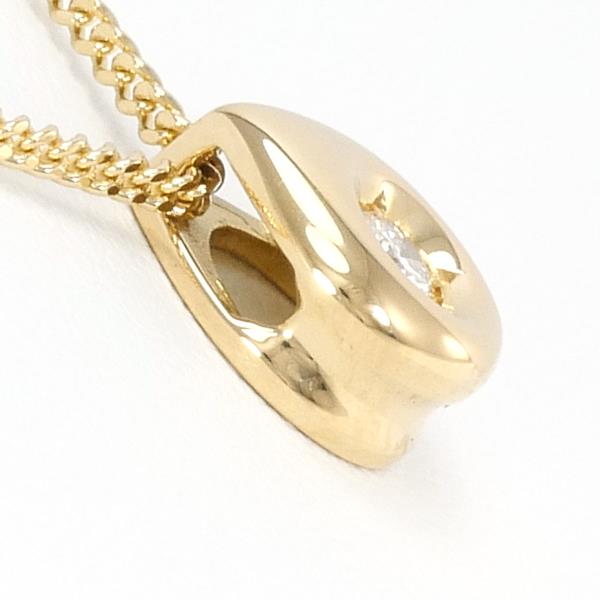 Droplet Motif 1P Necklace with D0.10ct Diamond, K18 Yellow Gold - Gold for women - Preowned