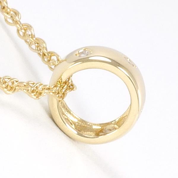 K18 YG Gold Necklace with Diamond, 4.4g Overall Weight, Approx. Length 39cm, Women's Pre-Owned Luxury Jewelry