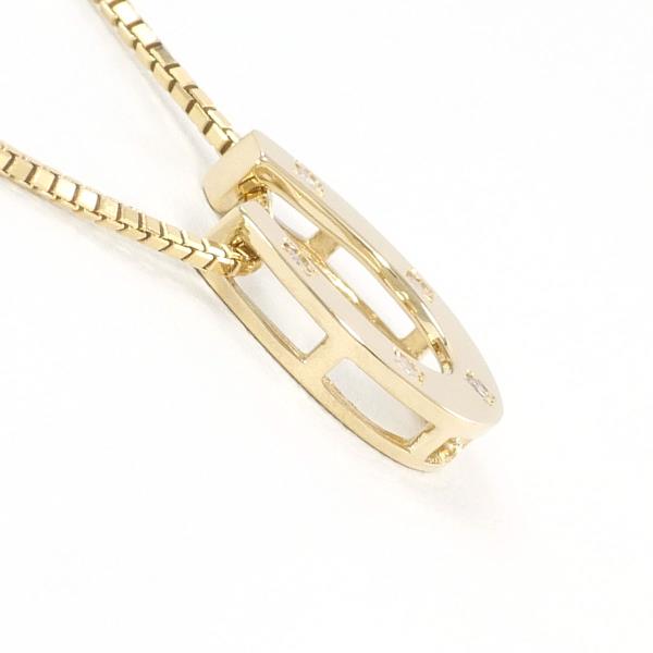 K18 Yellow Gold Necklace with Diamond, Total Weight of 3.9g - Approx 40cm Length for Women