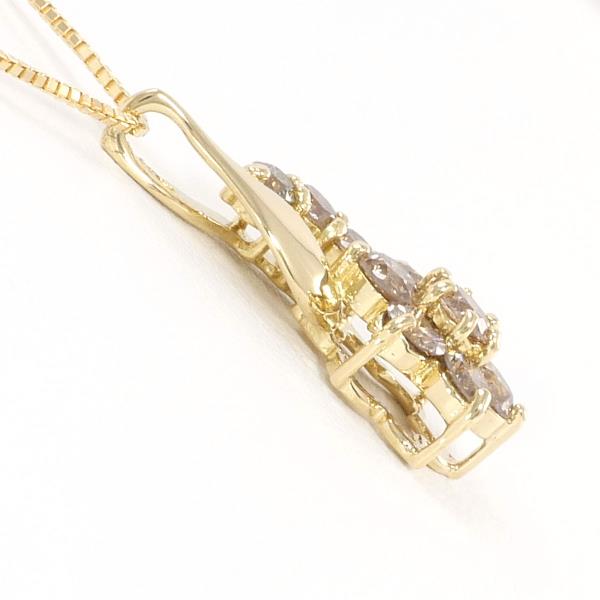 K18 YellowGold Necklace with Brown Diamond 0.90ct, Total Weight approx 2.7g, 42cm, Women's Gold