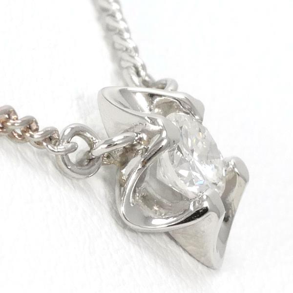PT850 Platinum Necklace with 0.19ct Diamond, Total Weight Around 3.6g, Length Approximately 40cm - For Ladies